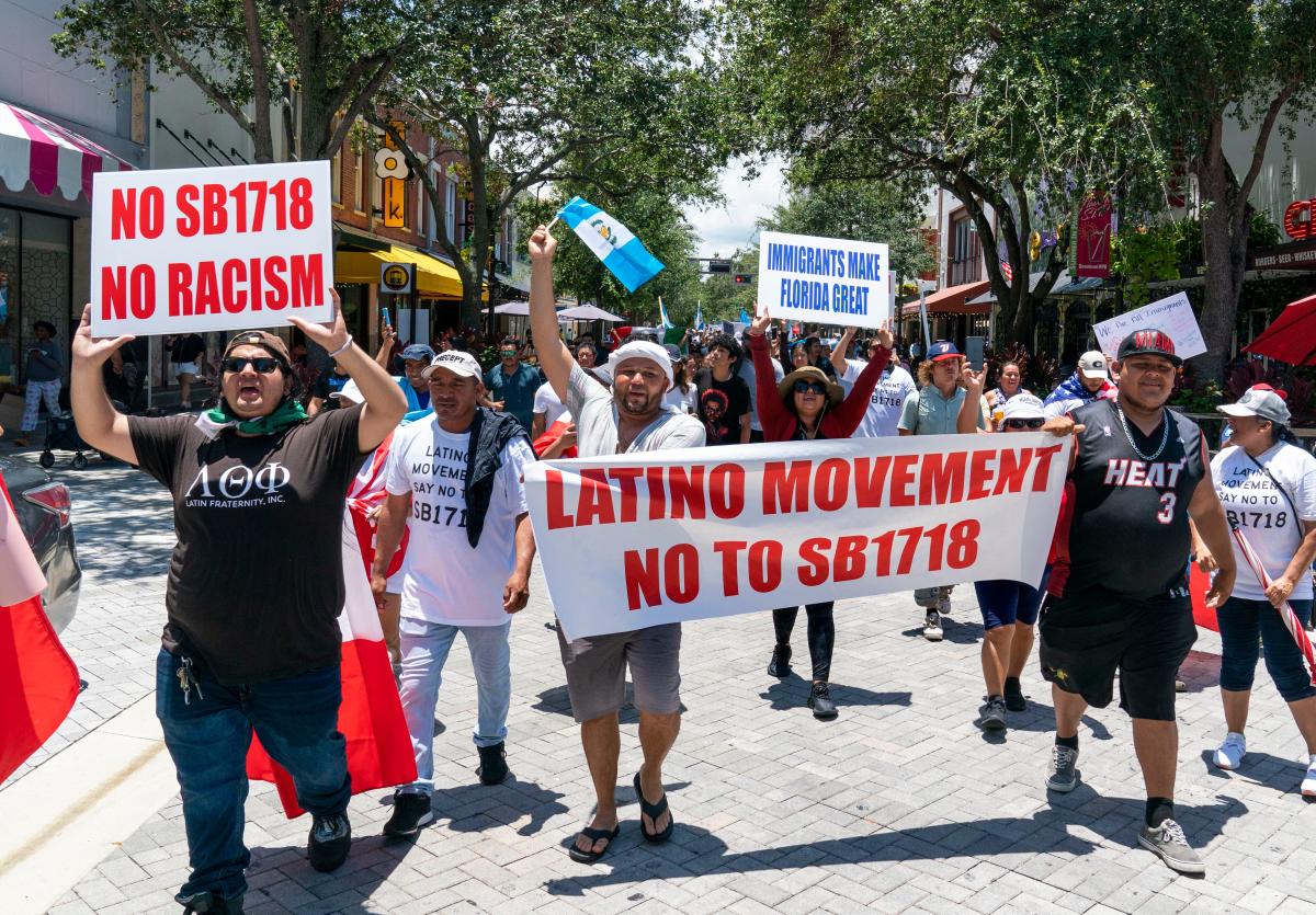 Protests in West Palm Beach, across Florida over DeSantis' immigration law