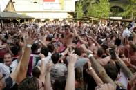 Fans in London erupt as England qualify for the World Cup semi-finals