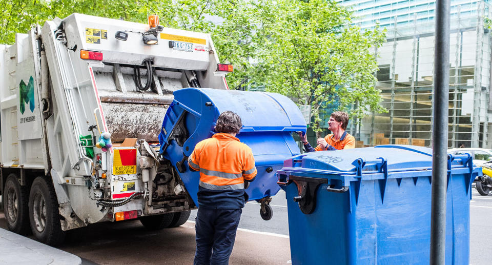 A homeless man was sleeping in a skip, similar to this, when he was tipped into the back of a rubbish truck in Kerang. Source: Getty, file