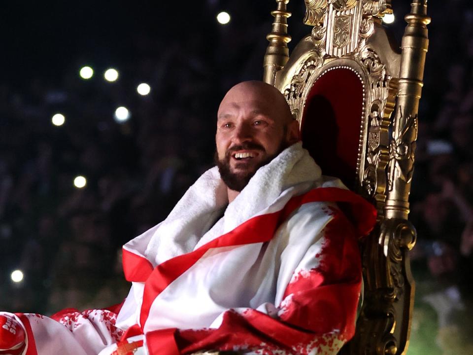 Tyson Fury on his way to the ring before his knockout of Dillian Whyte (Getty Images)