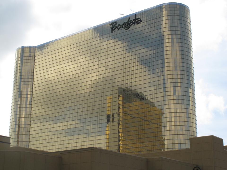 In this Sept. 19, 2011 photo, the Borgata Hotel Casino & Spa is seen in Atlantic City, N.J. The Borgata had an 11 percent revenue increase in September compared with a year ago. All 11 Atlantic City casinos experienced a collective revenue drop of less than 1 percent last month, raising hopes that the resort's long revenue slide may be ending. (AP Photo/Wayne Parry)