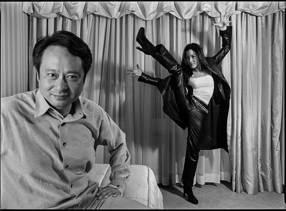 Director Ang Lee and actress Michelle Yeoh in 2000