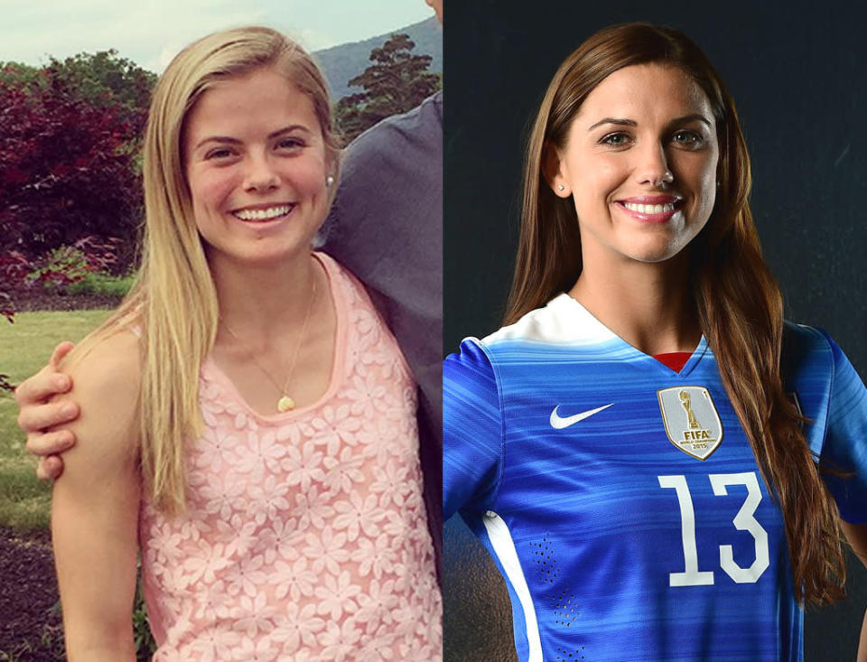 Straight: Kat Sharkey, field hockey, and Alex Morgan, soccer