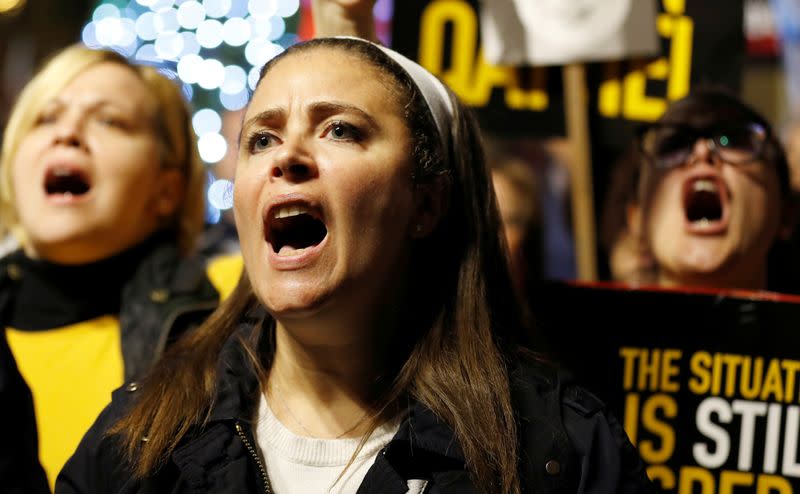 Demonstration to demand justice over the murder of journalist Daphne Caruana Galizia, in Valletta