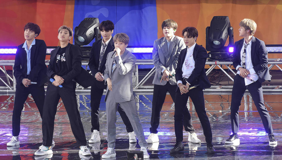 FEBRUARY 19th 2021: Twitter names BTS the most popular musical act of 2020 - marking four consecutive years that the South Korean K-Pop boy band has achieved this honor. - File Photo by: zz/Patricia Schlein/STAR MAX/IPx 2019 5/15/19 BTS - the South Korean K-Pop boy band comprised of members Jin, Suga, J-Hope, RM, Jimin, V and Jungkook - performing in concert on Good Morning America on May 15, 2019 in New York City. (NYC)
