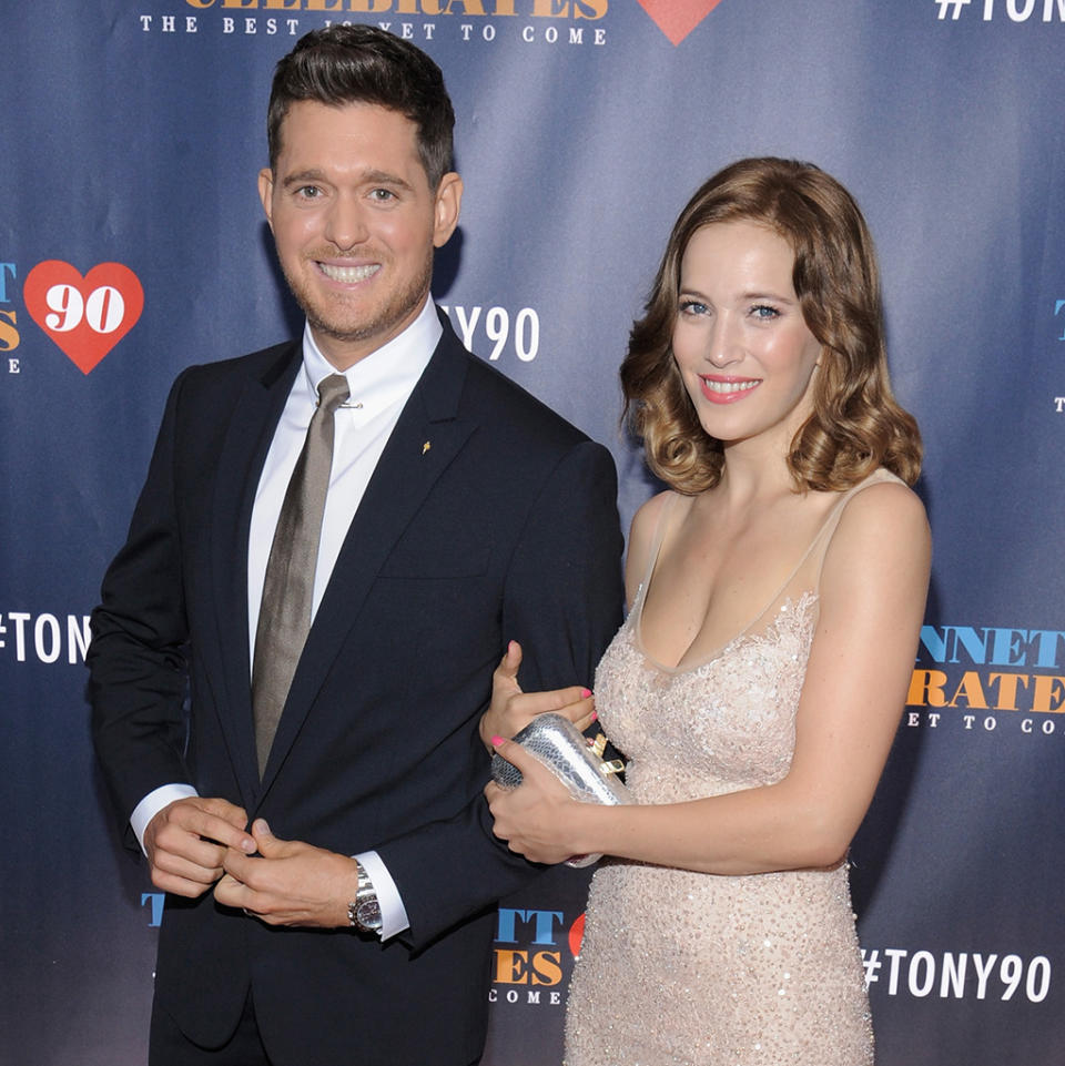 Michael Bublé and Luisana Lopilato, pictured in September, have been dealing with their son Noah's cancer diagnosis. (Photo: Matthew Eisman/Getty Images)