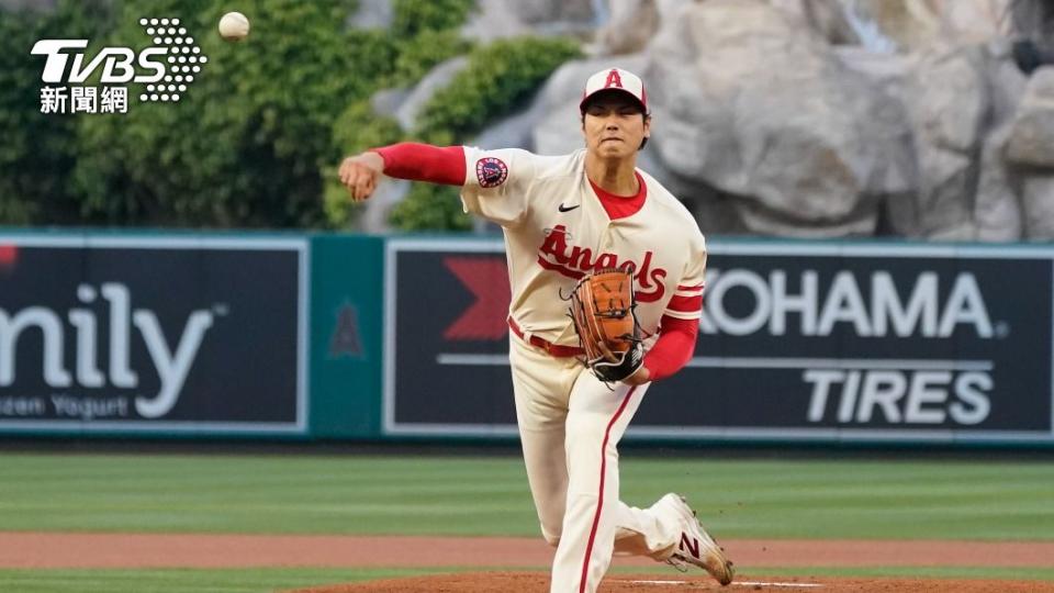 大谷翔平（Shohei Ohtani）今（12）日先發投球，主投7局飆6次三振，收下本季第二勝。（圖／達志影像美聯社）