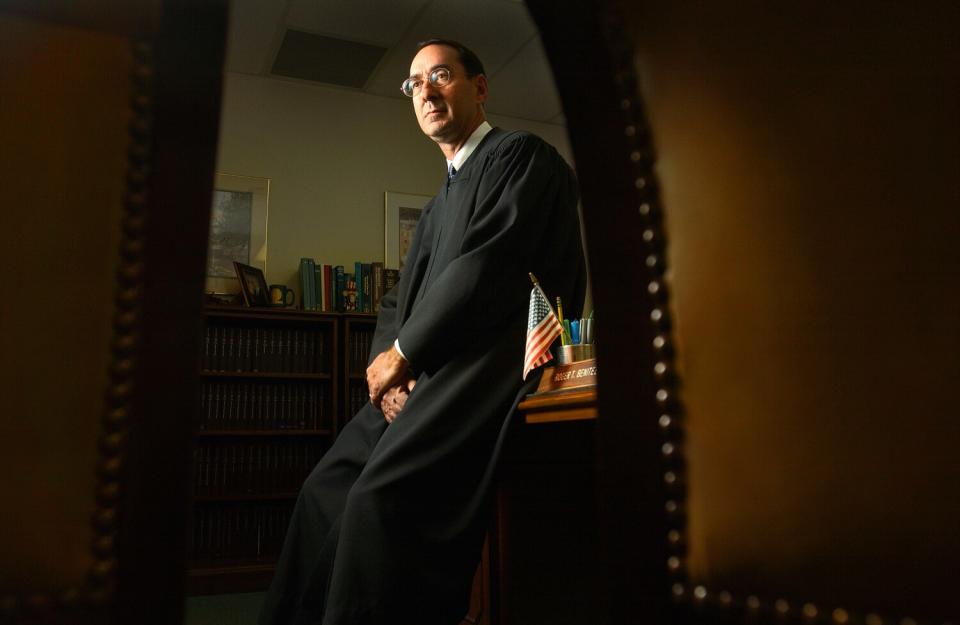 A 2004 photo of a judge in his chambers.