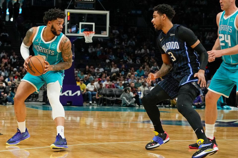 Miles Bridges, shown during a Charlotte Hornets game on April 7, 2022.