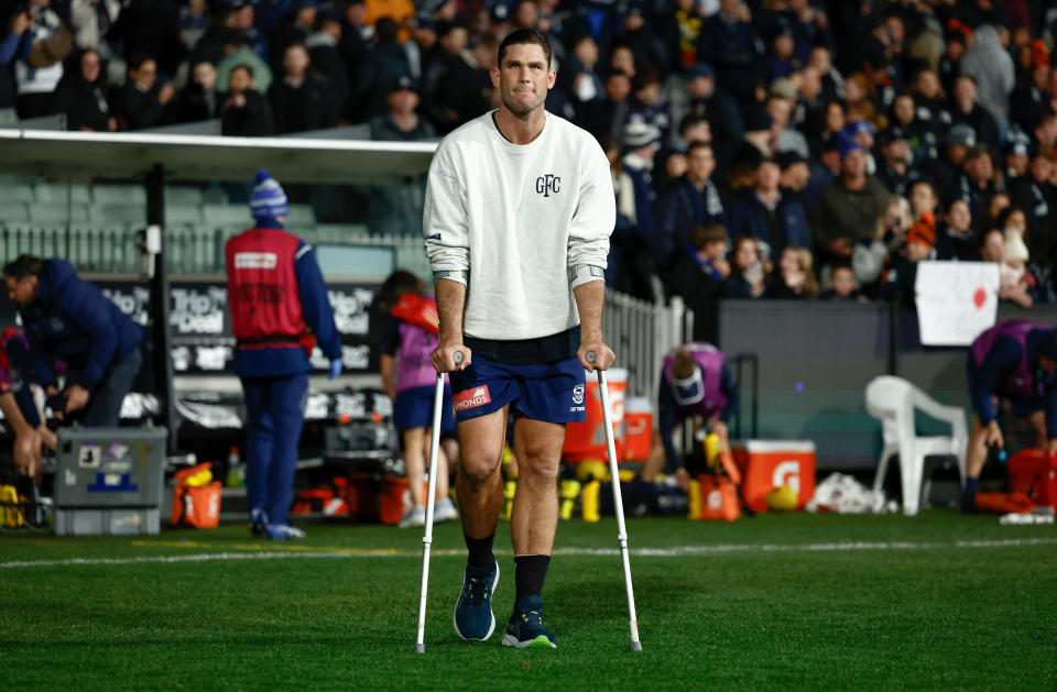 Tom Hawkins during a Geelong Cats game.