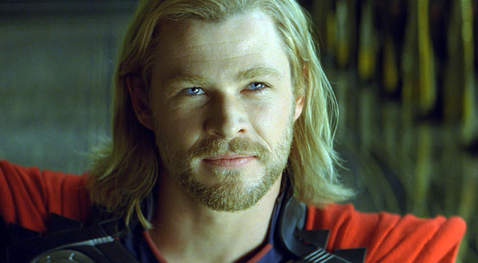 Closeup of Chris Hemsworth as Thor