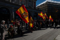 <p>Coincidiendo con el 47 aniversario del fallecimiento del dictador, estos días han tenido lugar varios actos en su recuerdo. El principal se celebró en el centro de Madrid y al mismo acudieron un centenar de personas. (Foto: Marcos del Mazo / LightRocket / Getty Images).</p> 