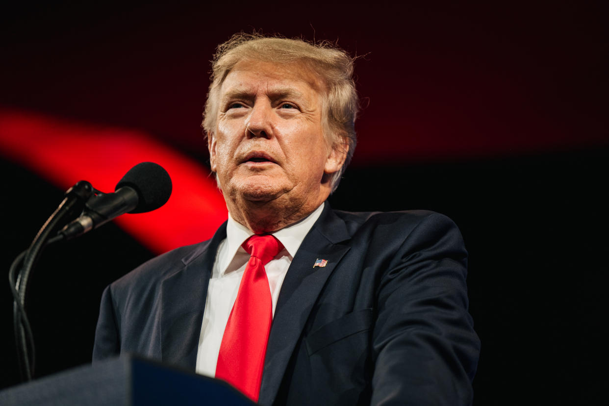 Former President Donald Trump speaks at the Conservative Political Action Conference on July 11 in Dallas.