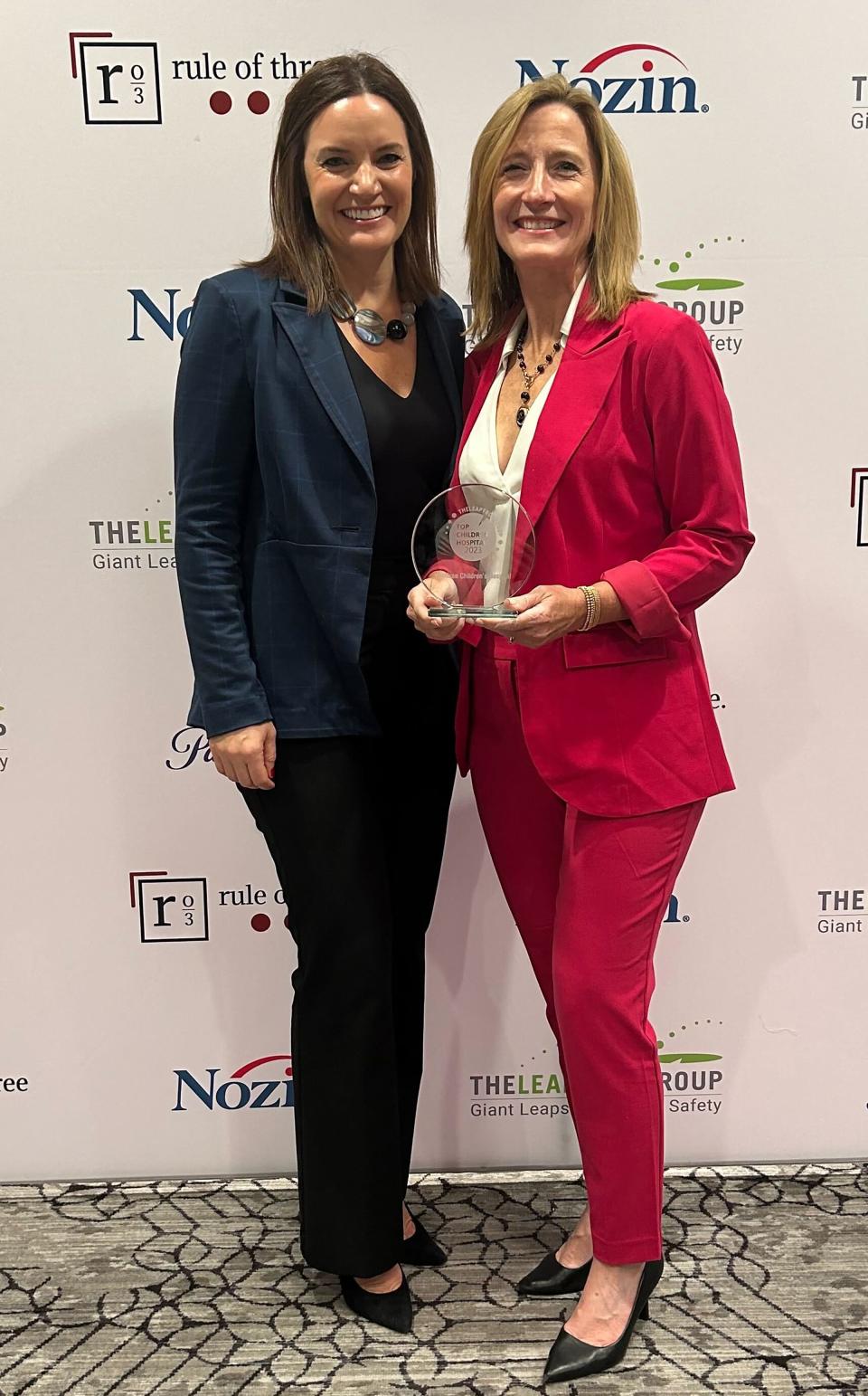 Erin Wolfson, left, board chairwoman for Wolfson Children's Hospital, and Allegra Jaros, hospital president, attend the Leapfrog group annual meeting and awards dinner Dec. 5 in Washington, D.C. Wolfson was named one of the top eight children's hospitals in the country.