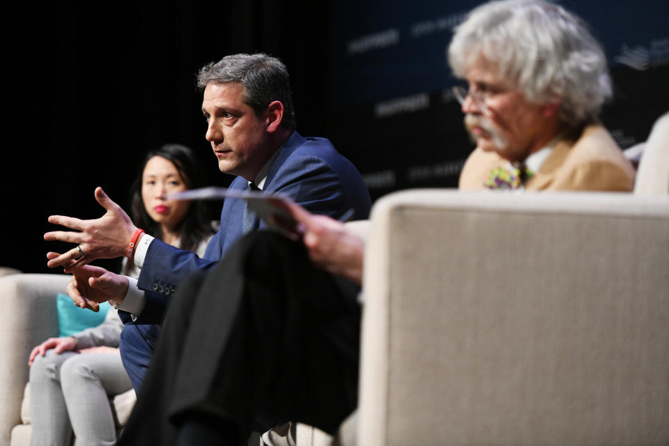 Rep. Tim Ryan (Ohio) speaks at the HuffPost Heartland Forum in Storm Lake, Iowa. 