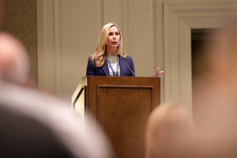 Kim Rivers, CEO of Trulieve, speaks on a panel about cannabis during the 2019 Tallahassee Chamber Conference