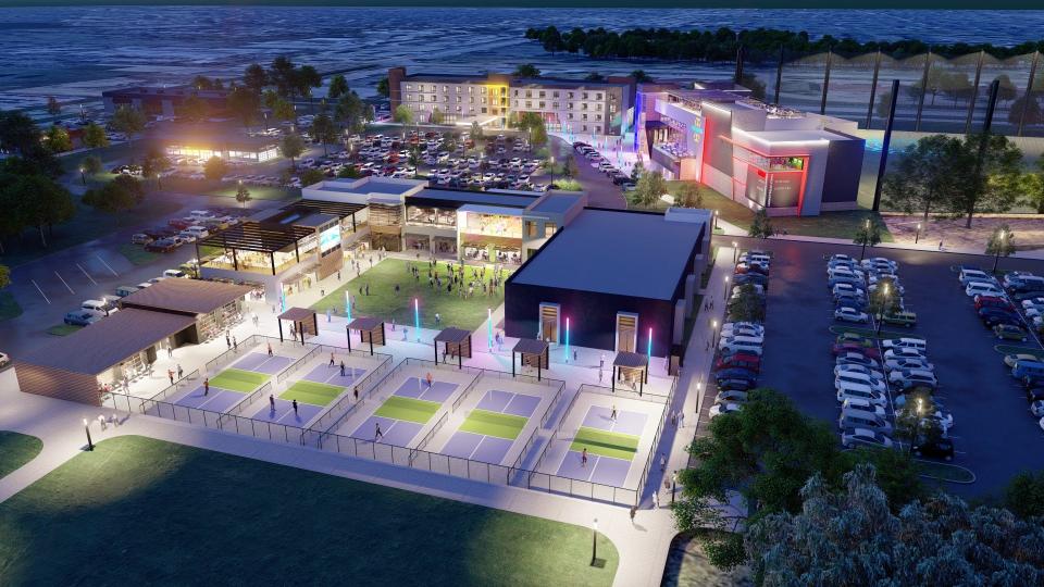 Bombers in Johnston is a family entertainment complex with a driving range, axe throwing, bowling and more. Its groundbreaking was in April 2023.