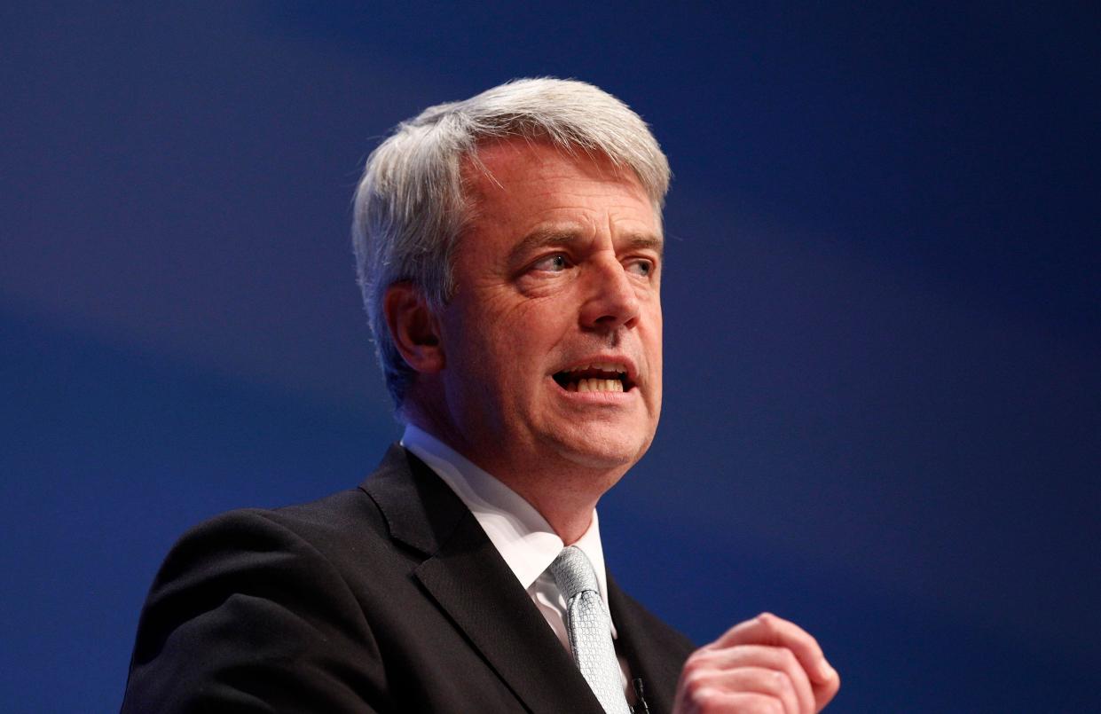 Andrew Lansley, Secretary of State for Health, speaks at Britain's Conservative Party Conference, Manchester, England, Tuesday Oct. 4, 2011. (AP Photo/Jon Super).