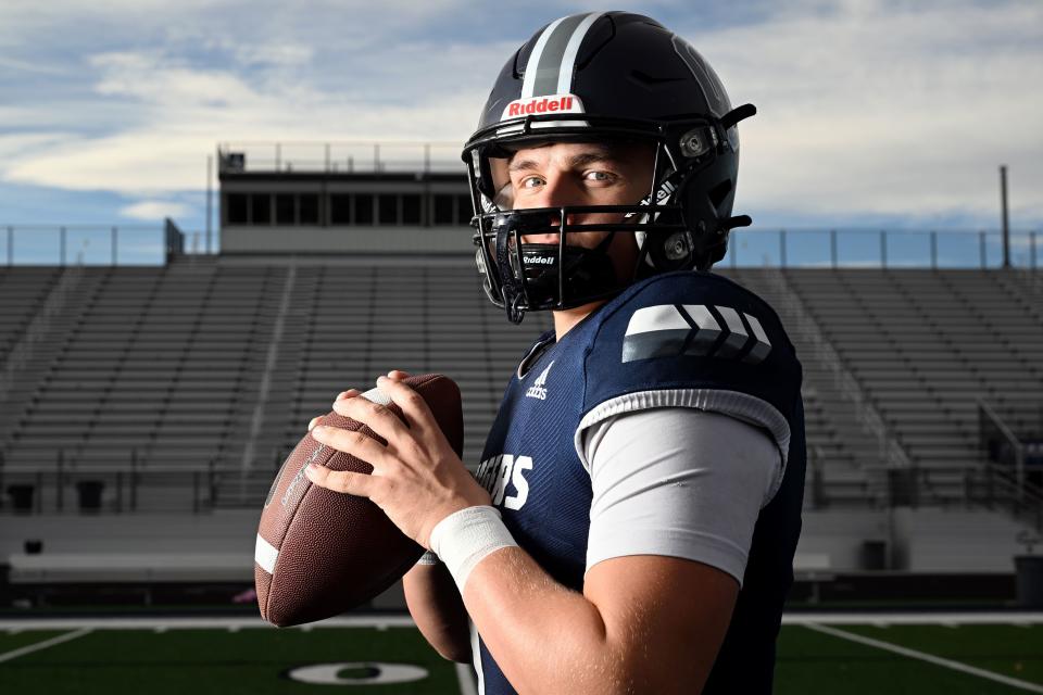 Corner Canyon’s Isaac Wilson poses for Mr. Football photos