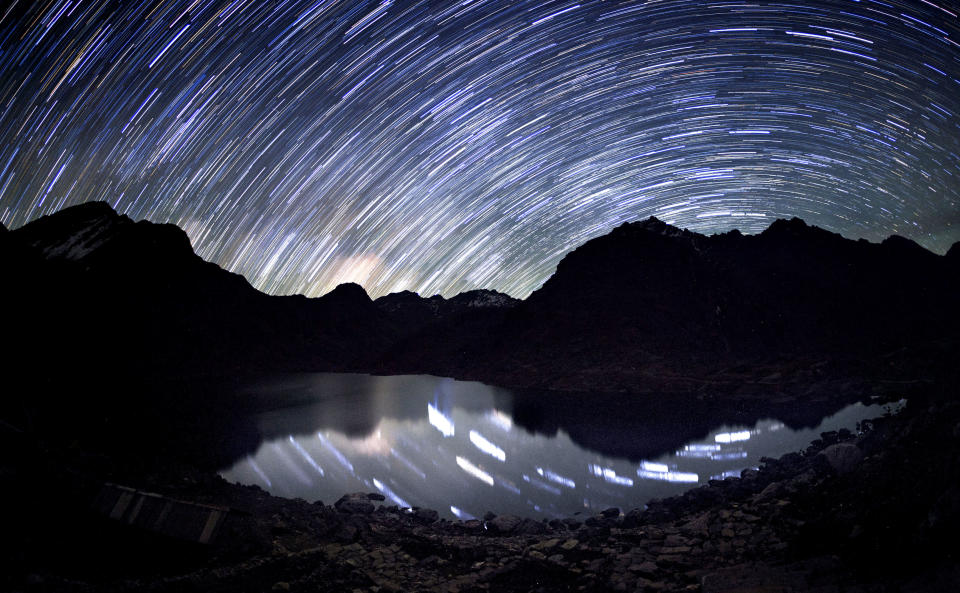 The photographer caught a series of stunning night shots on camera from star trails and meteors to the milky way and moon rise. PIC BY ANTON JANKOVOY / CATERS NEWS