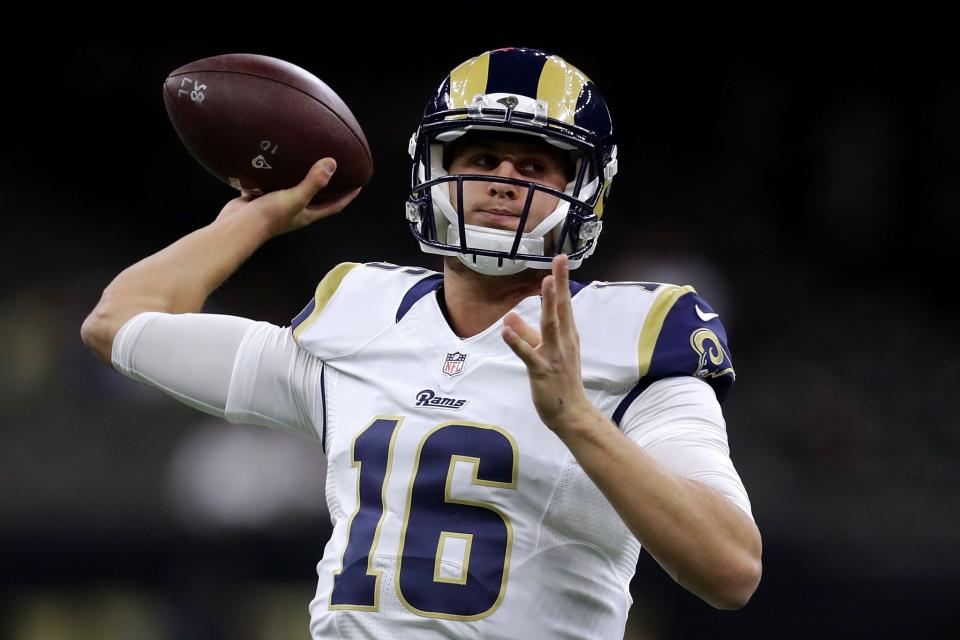 Jared Goff marked a modest milestone on Sunday. (Getty Images)