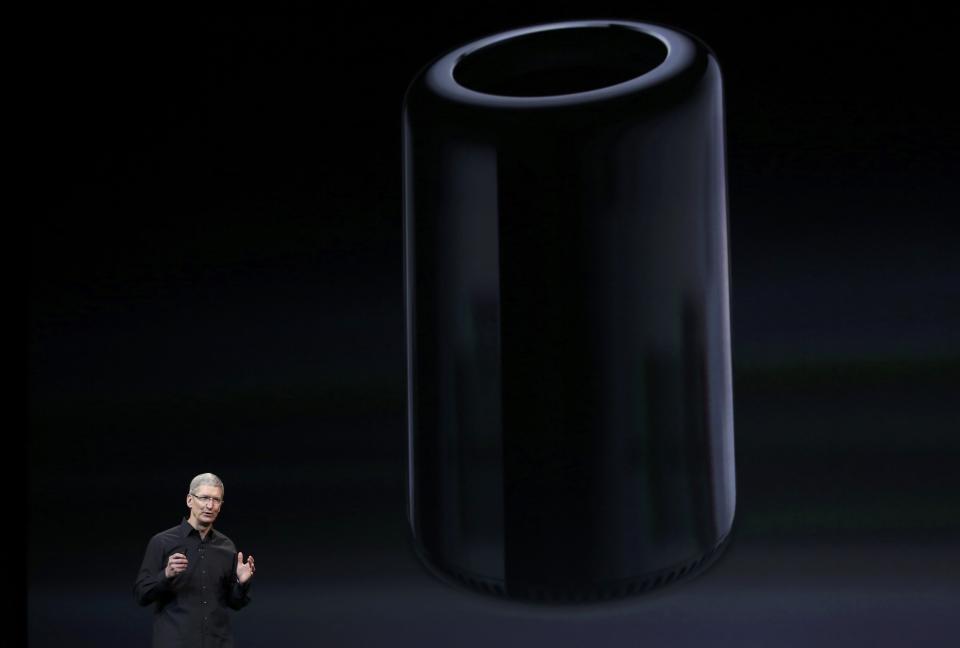 Apple Inc CEO Tim Cook speaks about the new Mac Pro computer during an Apple event in San Francisco