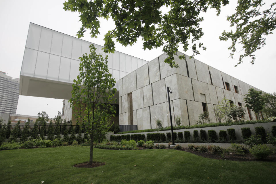 An exterior view of The Barnes Foundation on Wednesday, May 16, 2012, in Philadelphia. After years of bitter court fights, the Barnes Foundation is scheduled to open its doors to the public on May 19 at its new location on Philadelphia's "museum mile." (AP Photo/Matt Rourke)