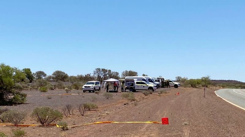 A view shows the area where a radioactive capsule was found, near Newman