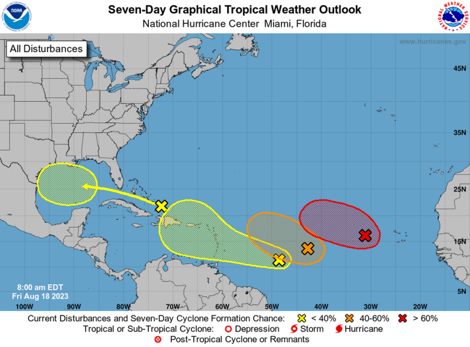 NOAA is watching four systems in the Atlantic with the potential to develop into tropical storms. NOAA