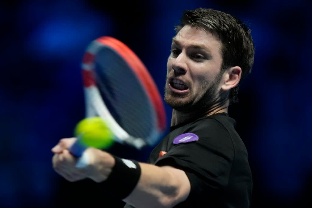 Cameron Norrie, pictured, was beaten by Casper Ruud in Turin (Luca Bruno/AP) (AP)