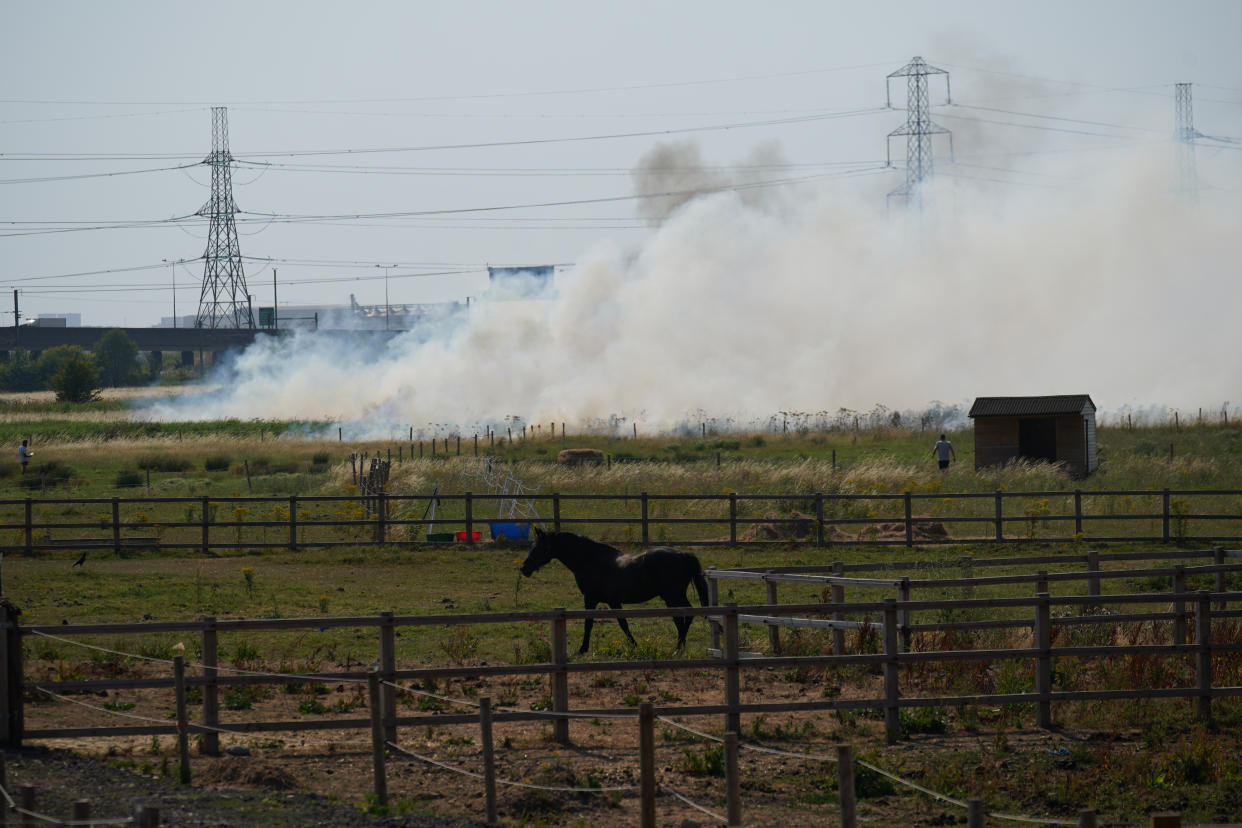 Smoke in the village of Wennington, on the edge of London.