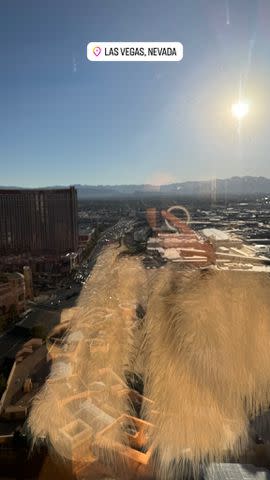<p>kourtney kardashian/instagram</p> Kourtney Kardashian takes a picture of Las Vegas