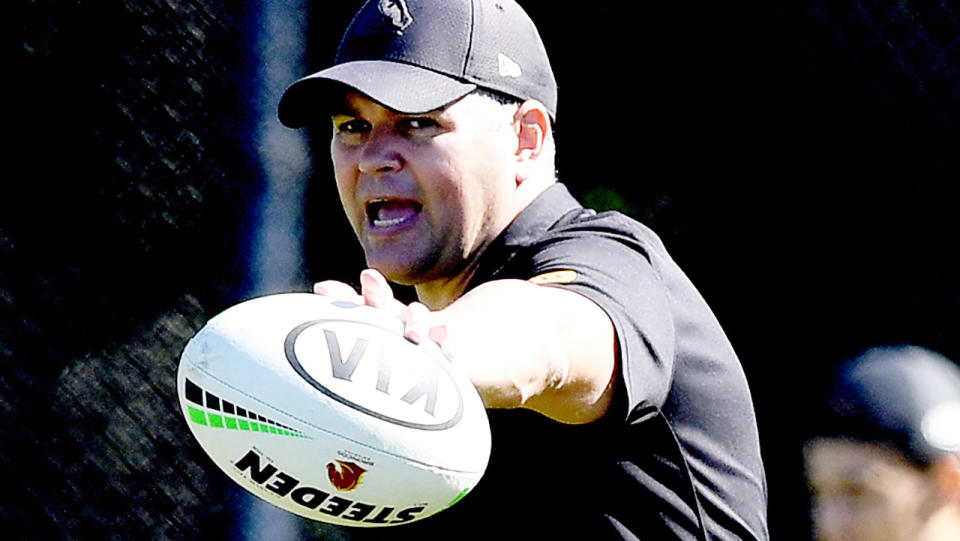 Anthony Seibold, pictured here at a Brisbane Broncos training session. 