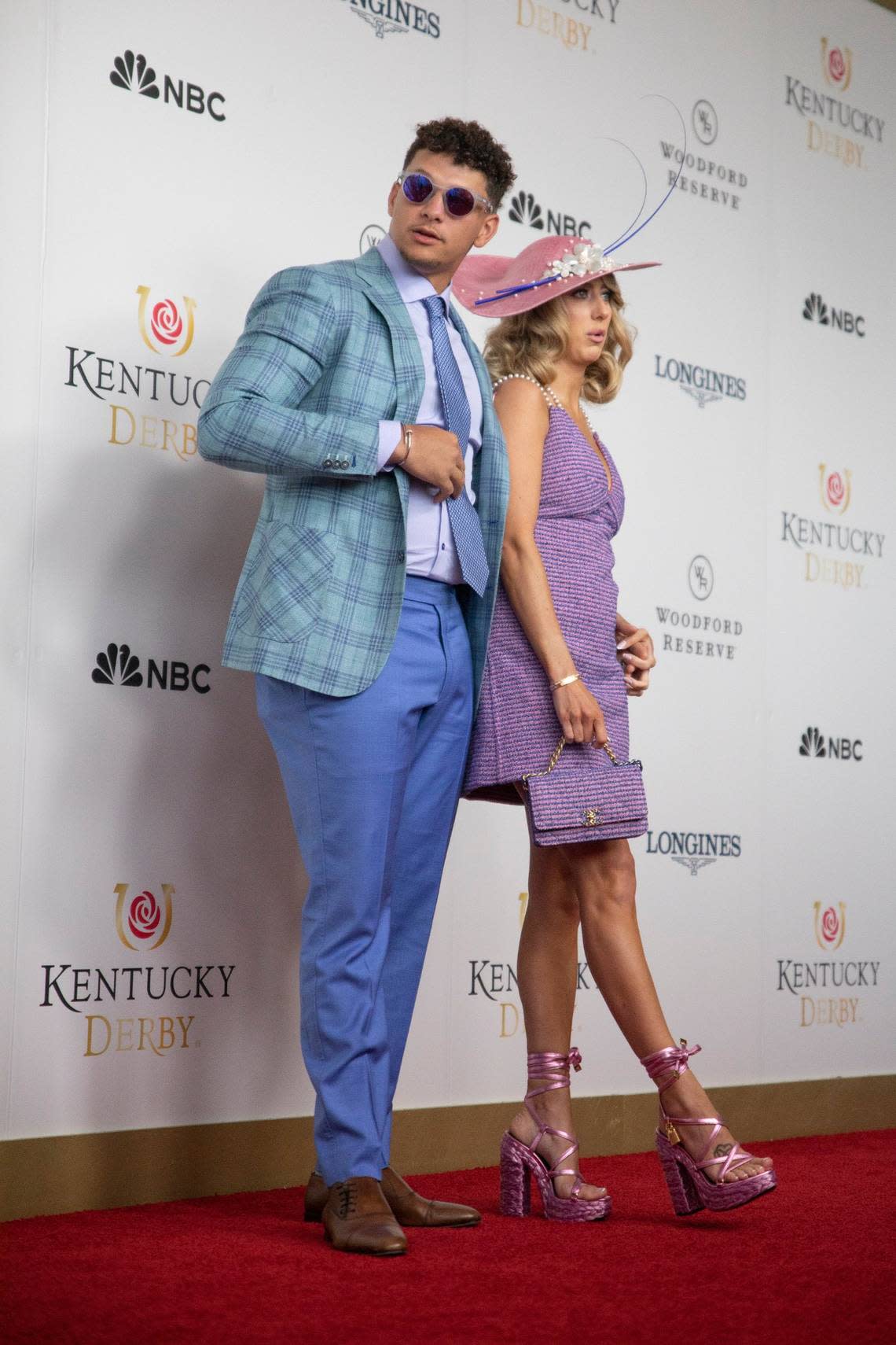 Patrick and Brittany Mahomes walked the red carpet Saturday at Churchill Downs before the 149th Kentucky Derby in Louisville, Kentucky. The Super Bowl MVP was set to give the traditional “riders up” command before the race.