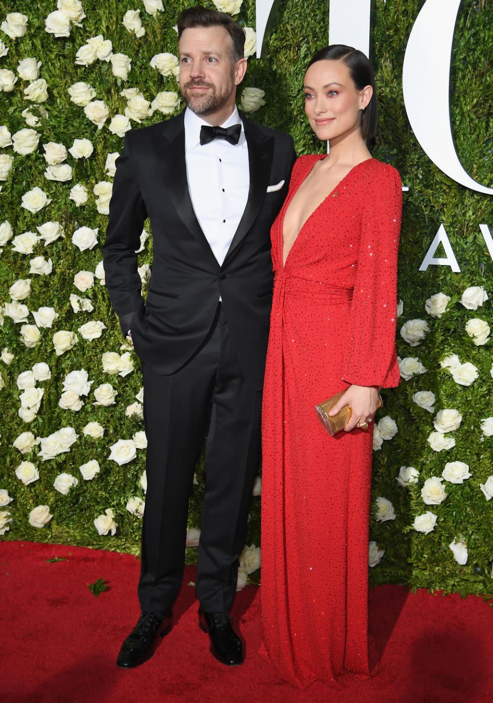 Olivia and Jason (here at the 2017 Tony Awards) have been together since 2011 and have been engaged since 2013. Source: Getty