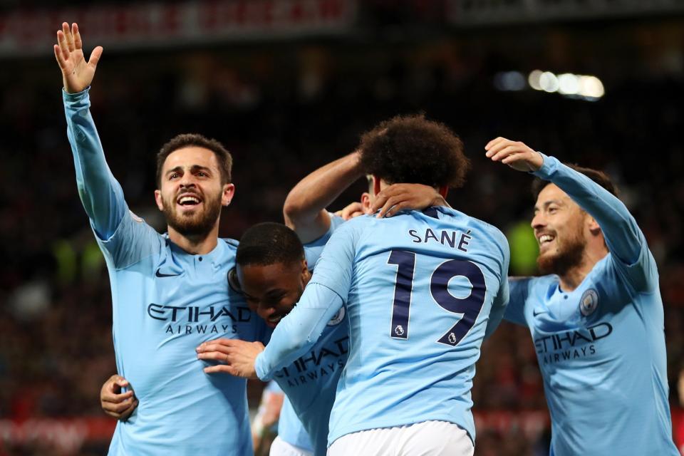 Manchester City took a major step towards the title race with a victory at Old Trafford.Manchester United improved after their terrible defeat at Everton, but were still a long way short of City's level.A tight and tense ended first half ended goalless, but that all changed in the second period.Bernardo Silva fired in the opener and Leroy Sane added a second to seal all three points.The result means Manchester City return to the top of the Premier League and the title race is in their hands. So how did the two teams fare? See the gallery for our player ratings.