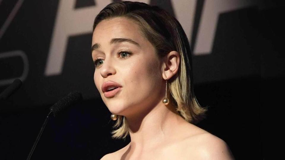 <p>Emilia Clarke is speaking out for the first time about suffering two life-threatening brain aneurysms that left her in so much pain she asked the hospital staff to “just let me die.” In an essay published in the New Yorker on Thursday, the actress says the first aneurysm happened in 2011 during a workout, right […]</p> <p>The post <a rel="nofollow noopener" href="https://theblast.com/game-thrones-emilia-clarke-brain-aneurysms/" target="_blank" data-ylk="slk:‘Game of Thrones’ Star Emilia Clarke Quietly Suffered Two Brain Aneurysms;elm:context_link;itc:0;sec:content-canvas" class="link ">‘Game of Thrones’ Star Emilia Clarke Quietly Suffered Two Brain Aneurysms</a> appeared first on <a rel="nofollow noopener" href="https://theblast.com" target="_blank" data-ylk="slk:The Blast;elm:context_link;itc:0;sec:content-canvas" class="link ">The Blast</a>.</p>