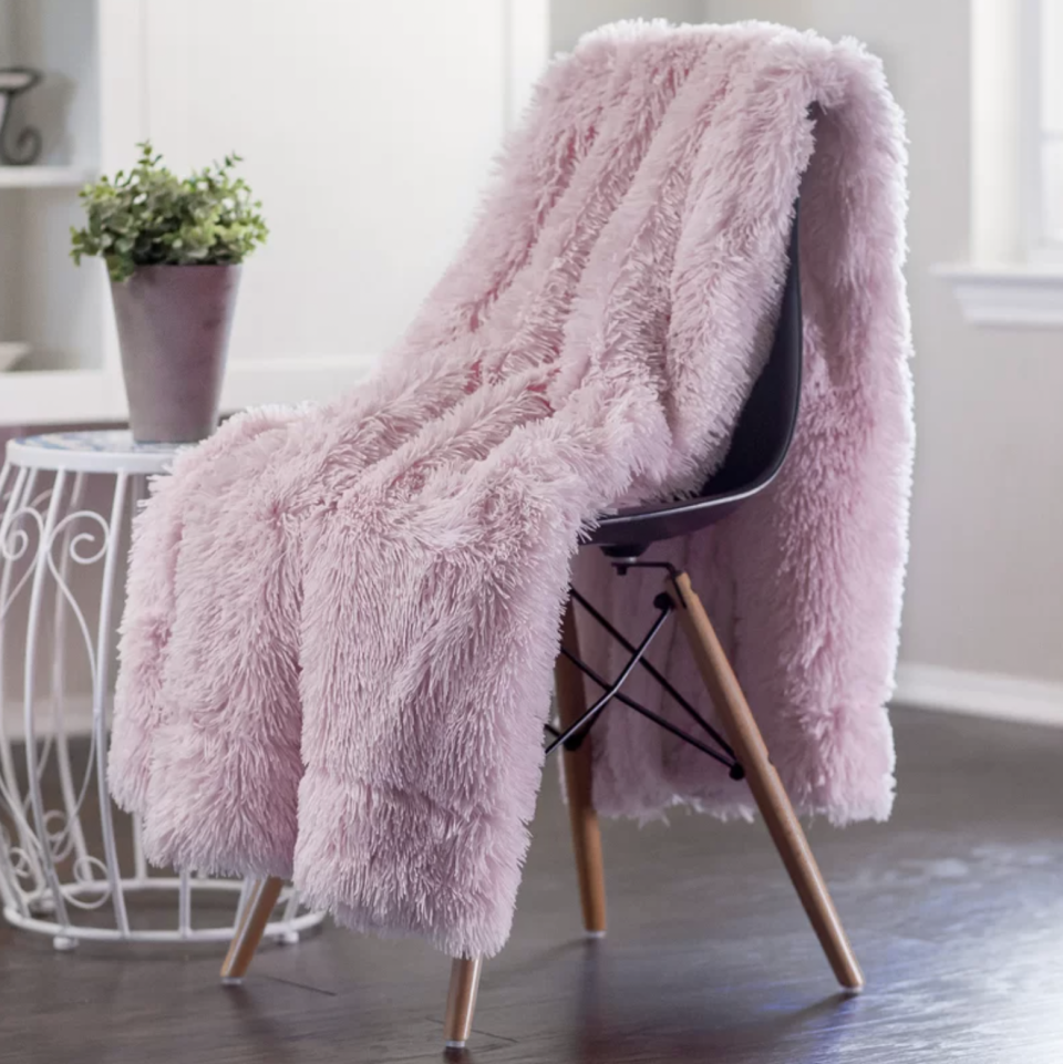 8) Cora Chick Fuzzy Faux Fur Throw