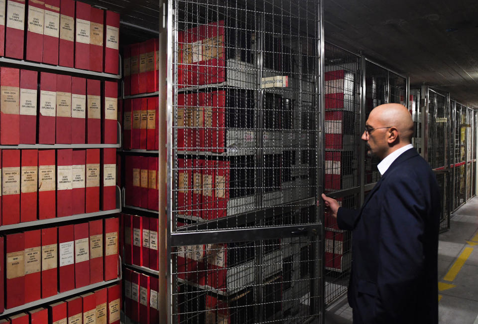 An attendant opens the section of the archive dedicated to Pope Pius XII in the Vatican Apostolic Archives on Feb. 27, 2020.<span class="copyright">Eric Vandeville—Abaca Press/Reuters</span>