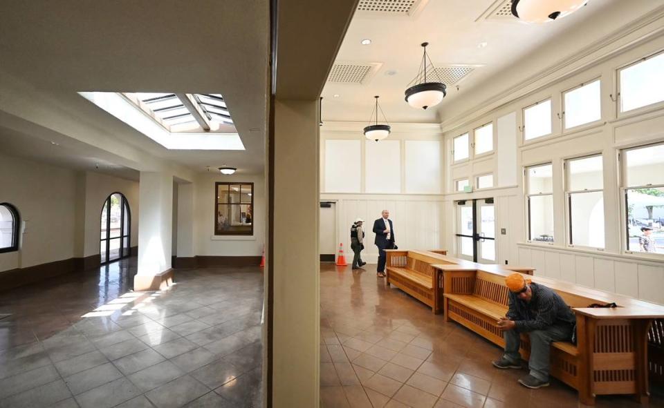 During the grand re-opening ceremony at the Modesto Transit Center in Modesto, Calif., Thursday, June 15, 2023. At its heart is a 1915 depot built by Southern Pacific Railroad, which had passenger service until 1971.