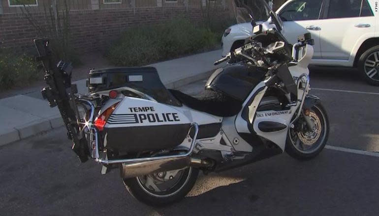 One of the Tempe PD's AR-equipped patrol bikes.