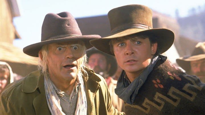 Christopher Lloyd and Michael J. Fox in Back To the Future III.