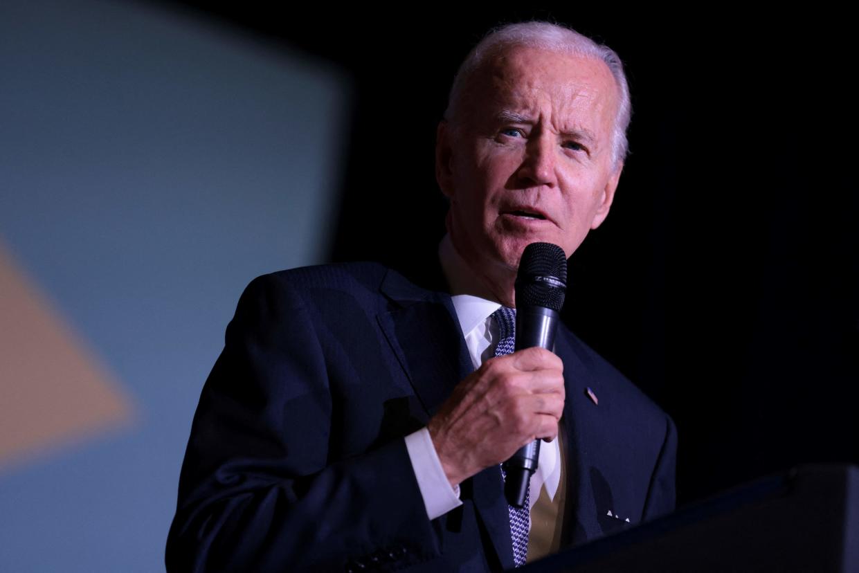 US President Joe Biden speaks about student debt relief at Delaware State University in Dover, Delaware, on October 21, 2022. (Photo by Oliver Contreras / AFP) (Photo by OLIVER CONTRERAS/AFP via Getty Images)