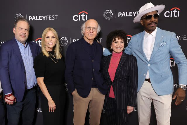 <p>Kevin Winter/Getty </p> From left: Jeff Garlin, Cheryl Hines, Larry David, Susie Essman and J.B. Smoove arrive at Paley Fest LA 2024 for the "Curb Your Enthusiasm" panel at the Dolby Theatre on April 18, 2024 in Hollywood, California.