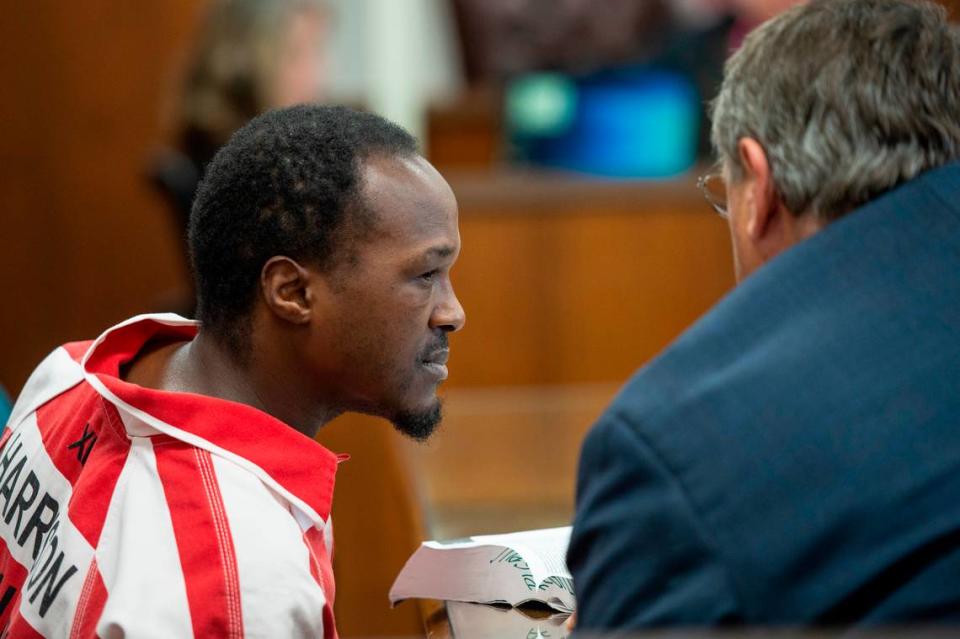 Joseph David Heard, accused of murder in the death of his stepson, appears in court at Harrison County Court in Biloxi on Wednesday, May 18, 2022.