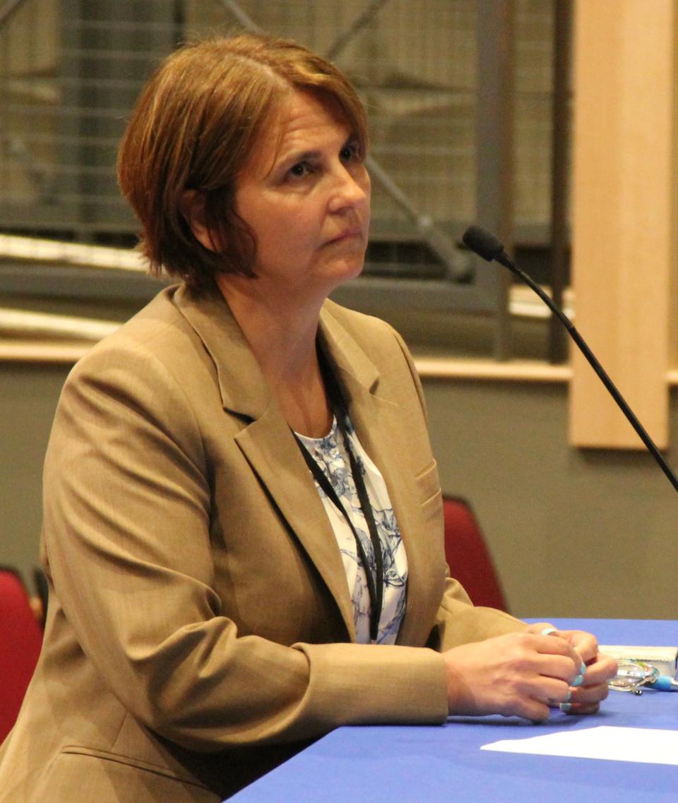 Fall River Assistant Superintendent Tracy Curley appears before the Fall River School Committee on Wednesday, June 5, 2024.