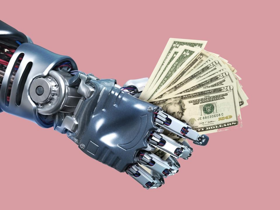 robo-advisor: robot arm and cash