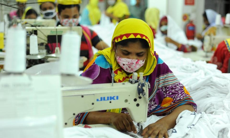 Woman working at sewing machine