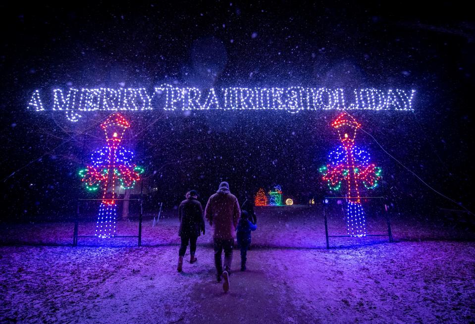 Snowfall added to the seasonal spirit at Conner Prairie’s “A Merry Prairie Holiday” event, Sunday, Dec. 15, 2019.