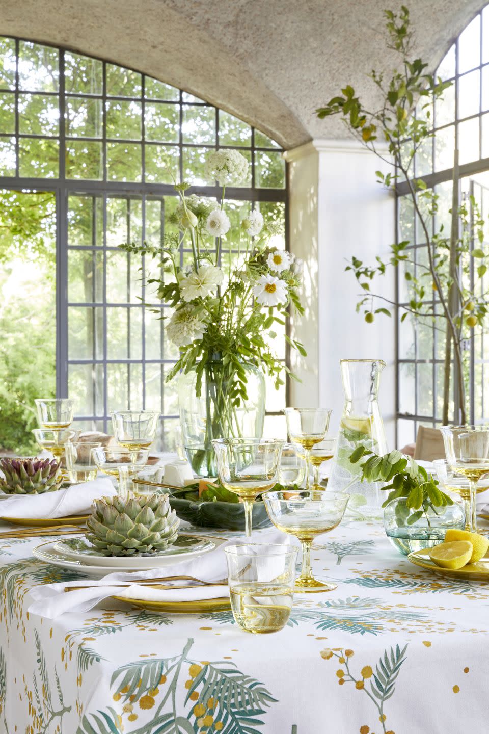 <p>Cheery and bright, spring mornings look so much better when you set your dining table like this. Get your hands on the <a href="https://www2.hm.com/en_gb/productpage.0695841002.html" rel="nofollow noopener" target="_blank" data-ylk="slk:shallow champagne coupe for £6.99;elm:context_link;itc:0;sec:content-canvas" class="link ">shallow champagne coupe for £6.99</a>, the <a href="https://www2.hm.com/en_gb/productpage.0695843002.html" rel="nofollow noopener" target="_blank" data-ylk="slk:tumbler for £4.99;elm:context_link;itc:0;sec:content-canvas" class="link ">tumbler for £4.99</a> and the <a href="https://www2.hm.com/en_gb/productpage.0695842002.html" rel="nofollow noopener" target="_blank" data-ylk="slk:wine glass for £6.99;elm:context_link;itc:0;sec:content-canvas" class="link ">wine glass for £6.99</a>.</p><p>Our favourite piece though, is the <a href="https://www2.hm.com/en_gb/productpage.0731274001.html" rel="nofollow noopener" target="_blank" data-ylk="slk:cotton weave tablecloth with an all-over botanical print for £17.99;elm:context_link;itc:0;sec:content-canvas" class="link ">cotton weave tablecloth with an all-over botanical print for £17.99</a>. It's subtle yet stylish enough to work for every scheme.</p><p><a class="link " href="https://go.redirectingat.com?id=127X1599956&url=https%3A%2F%2Fwww2.hm.com%2Fen_gb%2Fproductpage.0731274001.html&sref=http%3A%2F%2Fwww.housebeautiful.com%2Fuk%2Fdecorate%2Fg27238186%2Fhm-home%2F" rel="nofollow noopener" target="_blank" data-ylk="slk:BUY NOW;elm:context_link;itc:0;sec:content-canvas">BUY NOW</a></p><p>We earn a commission for products purchased through some links in this article.<br></p>